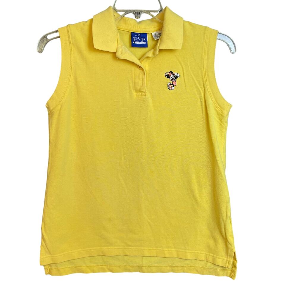 EP Pro Women M Mouse Yellow Size L Polo Golf Sleeveless Tank Racquet Ball